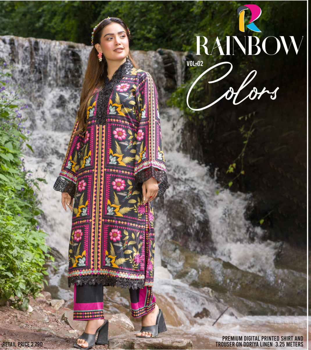 Dooriya Linen 2-Piece Suit (Black Floral Luxe)