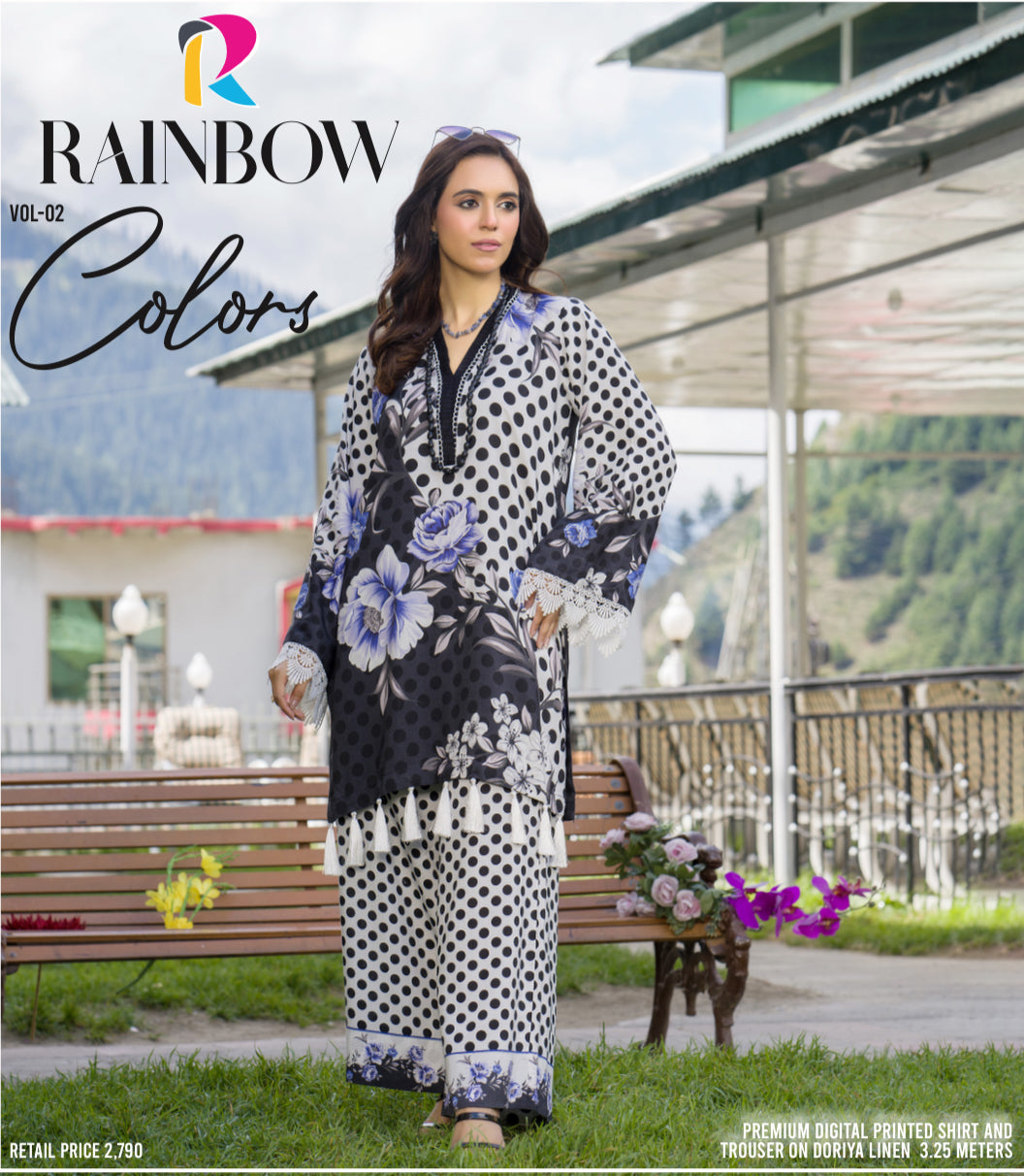 Elegant Polka Dot & Floral Linen Ensemble