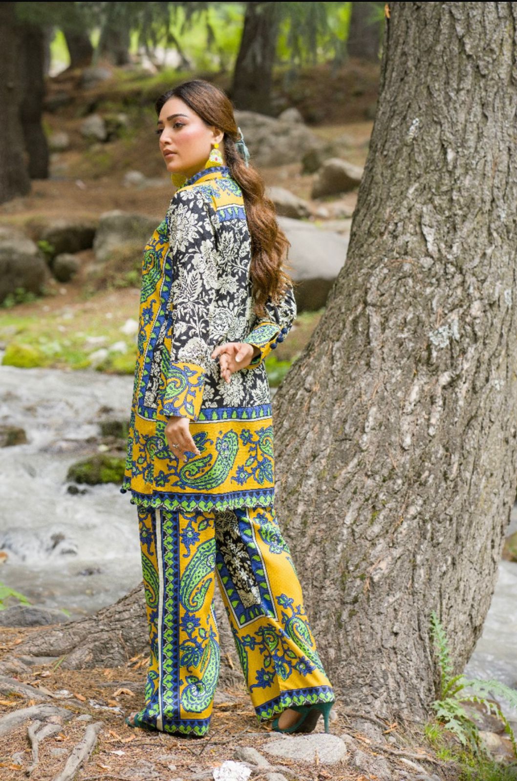 Mustard Green Premium Doriya Linen 2-Piece Suit