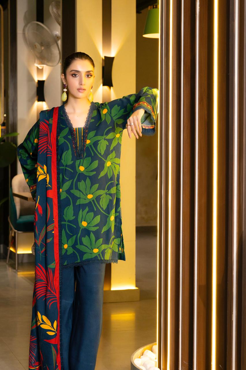 Vibrant 3-Piece Tropical Print Suit – Bold, Breezy & Beautifu